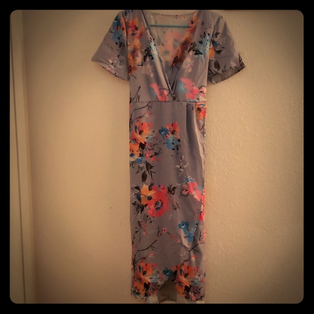 grey floral dress